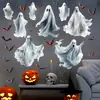 Adesivos de Parede Fantasma Morcego Tridimensional para Halloween Adesivos de Decoração de Atmosfera de Halloween Autoadesivos Impermeáveis Removíveis Adesivos de Parede