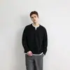 Camiseta de Manga Longa Waffle Simples Falsa Dupla Face Outono/Inverno Old Money Camisa Henley Gola V Retrô Americana Top Casual Americano