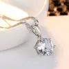 Colar simples com pingente de diamante único de seis garras joias coreanas atacado pingente de diamante grande de prata venda quente Taobao