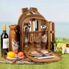 Bolsa de picnic portátil para hombro para cuatro personas para exteriores, juego de vajilla con cuchillo, tenedor, cuchara y plato, mochila aislante multifuncional para camping