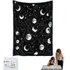 Manta multifuncional, dibujada a mano, en blanco y negro, para uso doméstico, adecuada para siestas, venta al por mayor, con dibujos lineales, diseños casuales, DIY y creativos