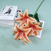 Nova flor artificial 3 Lírios grandes Impressão 3D Fita Lírio Casamento Salão de Casamento Decoração Suave Comércio Exterior