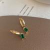 Colgante de Diamante Flash de Zirconia Cuadrado Simple Estilo Ins Exquisitos Aretes de Círculo de Alta Gama Aretes Elegantes para Mujeres Cobre Chapado en Oro Real