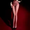 Meias Pretas Sexy para Mulheres Maduras, Meias-Calça Ripped Fishnet Emagrecedoras, Estilo Fino, Pernas Bonitas de Hot Girl, Meias de Renda Jacquard Vazadas 3184
