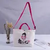 Bolsa de lona para presente de estudante, bolsa de compras de algodão, bolsa de lona publicitária de algodão, bolsa dobrável colorida, pronta entrega