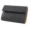 Carteira Personalizada de Couro Japonês Tanning Vegetal Rakuten, Porta-Moedas Vintage com Botão de Pressão, Carteira Multifuncional de Couro Genuíno para Homens