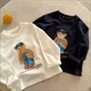 Camiseta de Manga Larga para Niños Primavera y Otoño Algodón Puro Dibujos Animados Ropa Interior Nueva para Niños Tops para Niñas Estampados Ropa de Otoño para Bebés