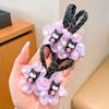 Peluca de culotte morada para niña, tocado con flores y trenzas, lazo para el pelo con cola de caballo, accesorios para el cabello para niña