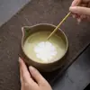 Juego original de arcilla para matcha, juego de ocho piezas de cuenco de cerámica para té, taza de té, soporte para batidor de té, herramientas de té de imitación de la dinastía Song