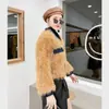 9258 Daaimaiyiyuan 2025 Primavera Nova Jaqueta Curta Jeans Patchwork Gola Lapela Manga Longa Shorts de Couro Moda Feminina