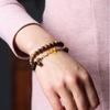 Auténtico Qinan Aquilarine Doble Círculo Portátil Cristal Rosa Hebilla Segura Pulsera de Lujo Ligero Estilo Mori para Hombres y Mujeres