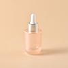 Frasco gotero de vidrio de 30 ml con hombro plano y fondo redondo, color veta plateada, para esencia, solución madre, botella de vidrio semitransparente rosa, para viaje, para dividir aceites esenciales