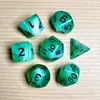 Juego de Dados Poliedros D&D con Patrón de Mármol, Color Mixto Transparente D4D6D8D10D12D20 Caras, Coc, Juego de Mesa, Juego de Siete Piezas