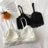 Nuevo estilo, sexy, con encaje interior, seda helada, hermosa espalda, cinturón para el pecho, almohadilla para el pecho, ropa interior sexy de moda sin tirantes para mujer