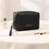 2025 nuevo ins de alta gama impermeable PU bolsa de maquillaje para mujer bolsa de almacenamiento de cosméticos bolsa de lavado de alto valor anís