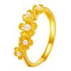 Anillo de flor floreciente moda para mujer lujo ligero anillo suelto incrustado perla artificial anillo de oro falso pulsera