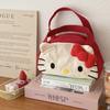 Bolso Rojo de Gatito Bolso de Dibujos Animados para Niña Corazón Estilo Japonés Lindo Neceser Bolso Satchel Bolso Cosmético Bolso de Lona