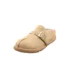Zapatos de Piel Birkenstock para Blogueros Invierno 2025 Cómodos de Tacón Bajo con Hebilla de Correa Ante de Vaca Engrosados Cálidos Pantuflas Exteriores para Mujer