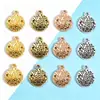 Colgante redondo de estrella de mar superventas transfronterizo hecho de aleación de zinc, colgante de la serie vida marina, accesorio para collar DIY