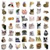 50 pegatinas decorativas impermeables para equipaje, papelería, con expresión de personalidad de gato, divertidas y lindas, transfronterizas