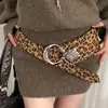 Estilo Punk Unha de Salgueiro Cinto Decorativo Distintivo com Estampa de Leopardo Estilo Europeu e Americano Cinto de Cintura Versátil com Botão de Pressão Garota Quente de Alta Qualidade