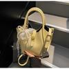 Bolsos de Mano Pequeños Transfronterizos de Moda para Mujer Versátil 2025 Nuevo Bolso Bandolera Tote Tipo Cubo Estilo Coreano