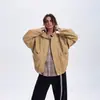 Chamarra bomber retro estilo americano con cuello alto para hombre, colección primavera/otoño 2026, prenda exterior de trabajo moderna con cierre corto