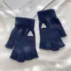 Guantes de Medio Dedo para Otoño e Invierno, Guantes Antideslizantes para Ciclismo al Aire Libre para Adultos, Guantes de Lana Tejida a Prueba de Frío sin Dedos para Pantalla Táctil