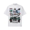 Camiseta de Manga Corta Estampada Stewell Verano Nueva Marca Streetwear, Corte Holgado, Algodón Puro de Peso Pesado, Cuello Pequeño, Tendencia Digital