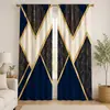 Cortinas digitales estampadas transfronterizas con patrones geométricos, hechas de tela pongee, para salas de estar, cortinas con acabado no opaco, en stock, venta al por mayor desde el fabricante