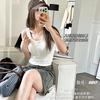 Novo botão de rosca All-match Colete pequeno Camisole Fixo copo largo alça de ombro desgaste interno desgaste exterior Slim-fit Slim-fit Top Mulheres