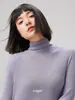Saudação de Ano Novo Vermelha 100% Lã Pura Sem Costura Uma Peça Gola Alta Slim Fit Camisa Base Feminina Outono e Inverno