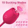 Flor de Rosa Cheia de Flores no Jardim, Segunda Geração Dupla Cabeça Vibratória Telescópica Sex Toy para Mulheres, Masturbação Feminina Sex Toy Adulto