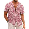 Camisa Masculina de Verão Transfronteiriça 2026 Estampa Digital 3D Manga Curta Gola Reversível Fabricante Em Estoque Designs Personalizados DZ