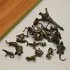 Estatueta de Dinossauro Sólida de Metal Jurássico Escritório Estudo Mesa de Centro Pet de Chá Liga Artesanato Colecionável Presente