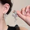 Pendientes de Pedrería Exagerada Super Brillantes de Lujo Ligero para Graduación y Noche, Pendientes de Botón Elegantes y Geniales, Pendientes de Diosa