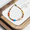 Nuevo Pulsera de Acero de Titanio con Piedra Natural Estilo Maillard Pulsera Retro con Cuentas de Cristal Pulsera de Perlas de Arroz Importadas para Mujer