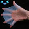 Aletas de natación de silicona para adolescentes, palas de remo para adultos, palas de pato, guantes de aletas de natación con forma de rana para niños, equipo de buceo y natación.