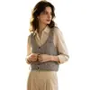 Chaleco de punto para mujer de estilo europeo y americano para otoño, nuevo, con cuello en V, diseño hueco, color liso, de Amazon, transfronterizo