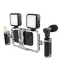 Soporte para Fotografía de Teléfono Móvil Accesorios de Expansión Metálica para Vlogs Set de Disparo Jaula Metálica Doble para Teléfono de Mano de Aleación de Aluminio