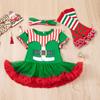 Comercio exterior transfronterizo ropa infantil niña bebé ropa de payaso mameluco vestido ropa de Navidad para bebé vestido calcetines conjunto