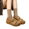 Zapatos Birkenstock de Suela Gruesa Retro con Plataforma Oculta para Aumentar la Altura 5cm de Doble Uso para Mujer 2026 Otoño Nuevo Modelo Slip-on Suela Suave Versátiles Zapatos Individuales
