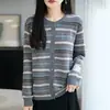 Suéter retro de punto Fair Isle con cuello polo para mujer, nuevo cárdigan de punto a rayas para otoño e invierno 2026, top base