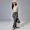 Conjunto de Yoga de Alta Qualidade para Mulheres Top de Malha de Manga Longa Calça Esportiva Falsa de Duas Peças Secagem Rápida Roupa Fitness Corrida ao Ar Livre