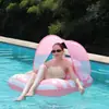 Hamaca inflable de 4 tubos, venta directa transfronteriza, para entretenimiento acuático, reclinable, cama flotante con respaldo plegable de red y explosión flotante.