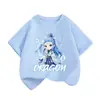 Camiseta de Manga Corta para Niños Ao Bing Verano 2025 Nueva Moda Nacional Infantil Algodón Puro Transpirable de Manga Media Grande para Niños Fresco de Verano
