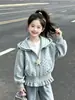 Chaqueta para Niña Otoño 2026 Estilo Nuevo Niños Elegante Estilo Urbano Sudadera con Capucha Adolescentes Chicas Top Muy Bonito