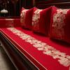 Travesseiro Vermelho de Casamento Estilo Chinês Festivo Travesseiro Decorativo Sofá Algodão e Linho Fronha Almofada Sala de Estar Cama Travesseiro Interno Travesseiro