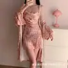 Camisón de Chica Deseo Puro con Estampado de Lunares Medusa con Almohadillas en el Pecho Se Puede Usar Afuera Tallas Grandes Sexy Conjunto de Ropa de Casa