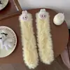 Meias de Inverno Femininas em Fleece Coral, Modernas e Divertidas, Espessadas para Aquecimento, Adequadas para Dormir em Casa, Meias de Chão de Pelúcia